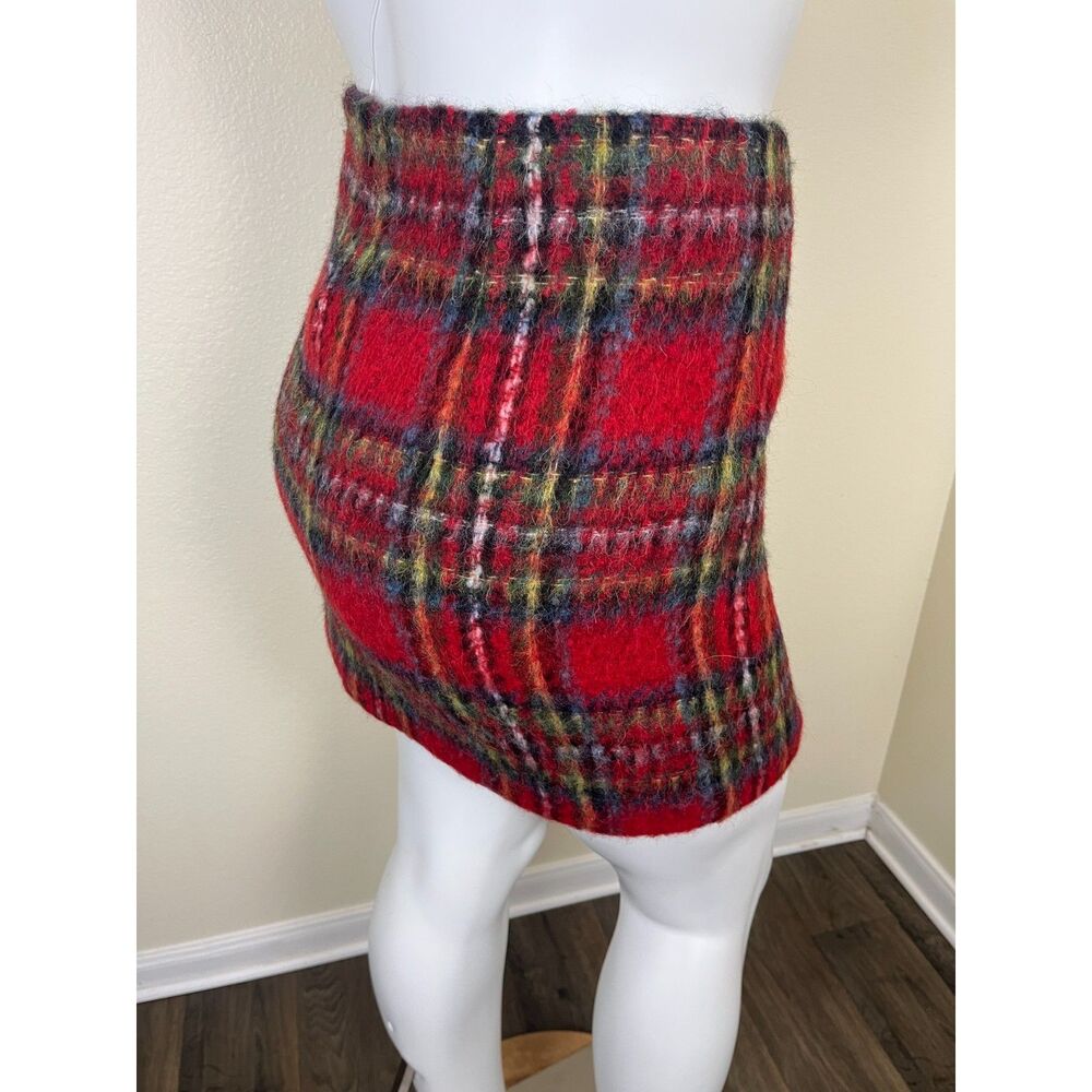 Lauren Ralph Lauren Women Size 10 Red Plaid Mohair Pencil Mini Skirt Preppy NEW - Picture 10 of 16